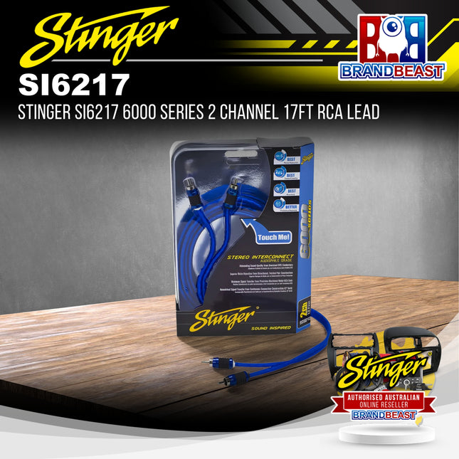 Stinger SI6217 6000 Series 2 Channel 17ft RCA Lead