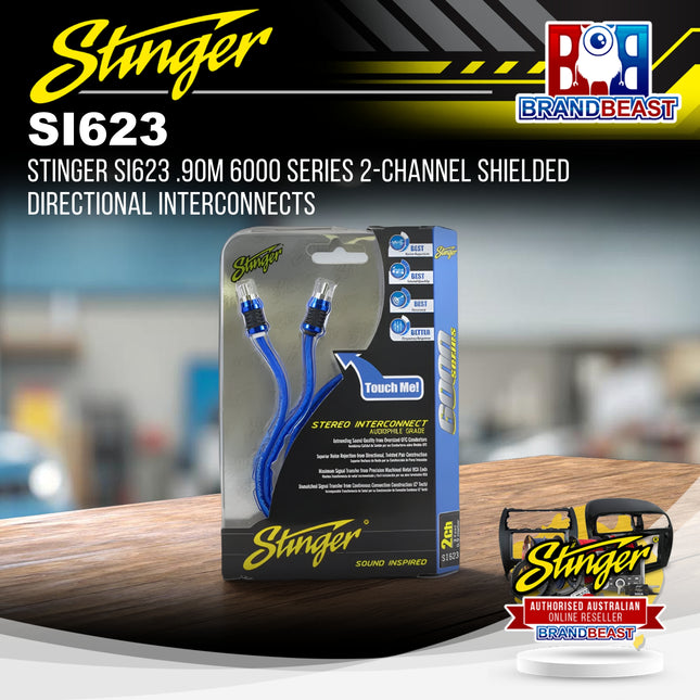 Stinger SI623 .90M 6000 Series 2-Channel Shielded Directional Interconnects