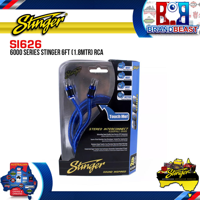 Stinger SI626 1.8m 6000 Series 2-Channel Shielded Directional Interconnects