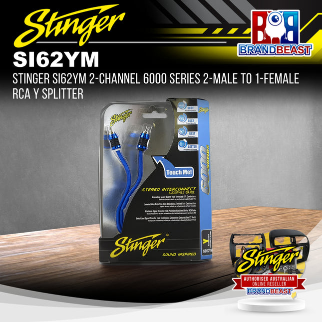 Stinger SI62YM 2-Channel 6000 Series 2-Male To 1-Female RCA Y Splitter