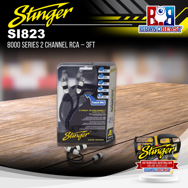 Stinger SI823 8000 Series 2 Channel RCA Cable 3ft