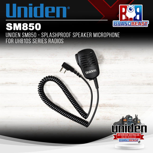 UNIDEN SM850 - Splashproof Speaker Microphone for UH810S Series Radios