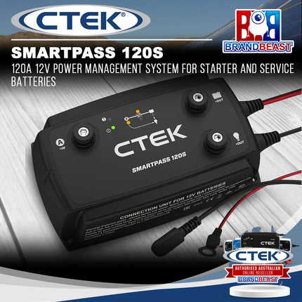 CTEK SMARTPASS 120S 120A 12V Power Management System for Starter and Service Batteries
