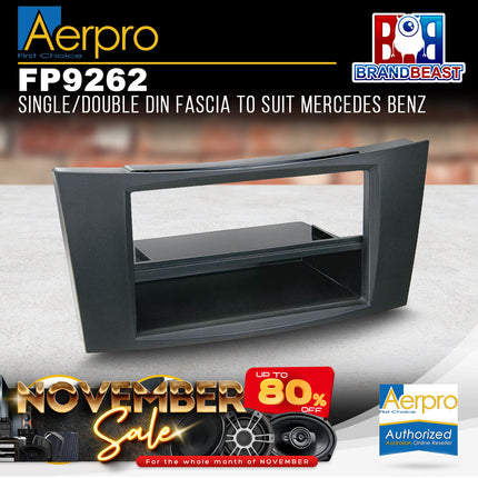 Aerpro FP9262 Single/Double DIN Black Facia Kit Suit Mercedes E-Class/CLS