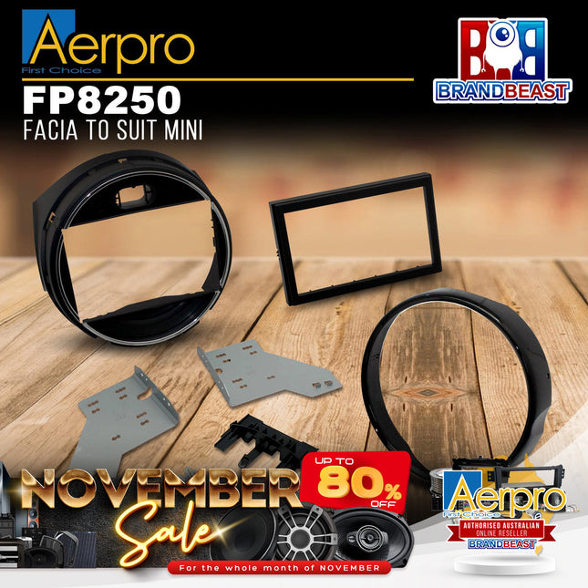Aerpro FP8250 Double DIN Gloss & Matte Black Facia Kit Suit Mini Cooper F55/F56 2014