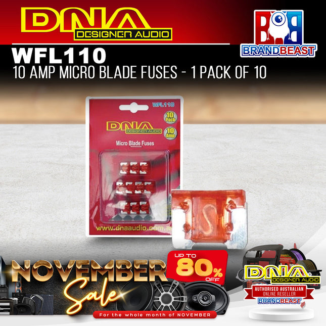 DNA WFL110 10 Amp Micro Blade Fuse - 1 Pack of 10