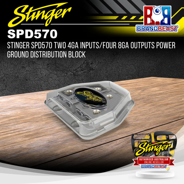 Stinger SPD570 Two 4GA Inputs/Four 8GA Outputs Power Ground Distribution Block