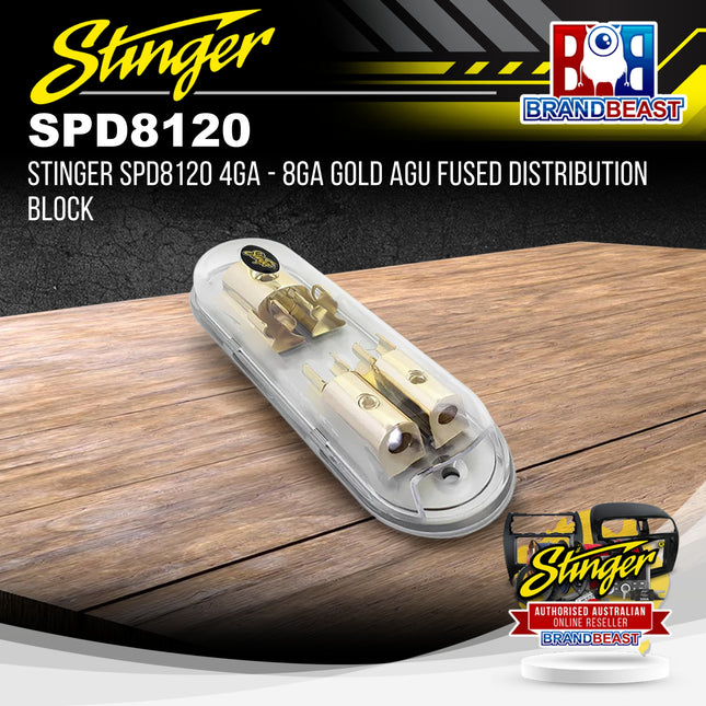 Stinger SPD8120 4GA - 8GA Gold AGU Fused Distribution Block