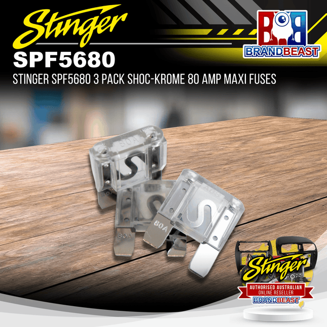 Stinger SPF5680 3 Pack Shoc-Krome 80 AMP MAXI Fuses