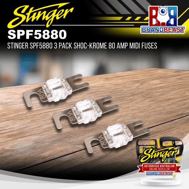 Stinger SPF5880 3 Pack Shoc-Krome 80 AMP MIDI Fuses