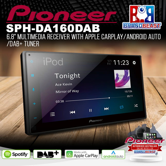 Pioneer SPH-DA160DAB 6.8" Multimedia Receiver w/ Apple CarPlay/Android Auto/DAB+