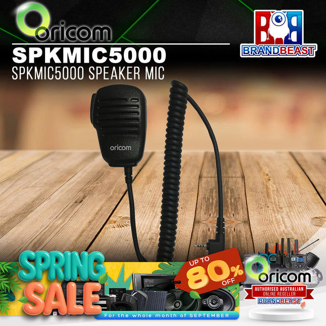 Oricom SPKMIC5000 Shoulder/Lapel Speaker Mic to Suit DTX600/UHF5400/UHF5500-1/ULTRA550 with New Lock Screw Connector