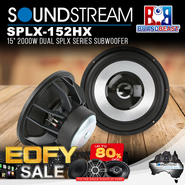 Soundstream SPLX-152HX 15" 2500W Dual 2-Ohm SPLX Series Subwoofer