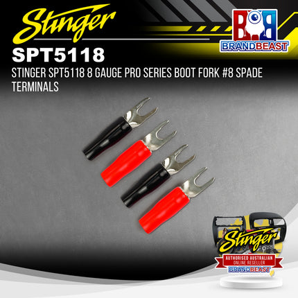 Stinger SPT5118 8 Gauge PRO Series Boot Fork #8 Spade Terminals