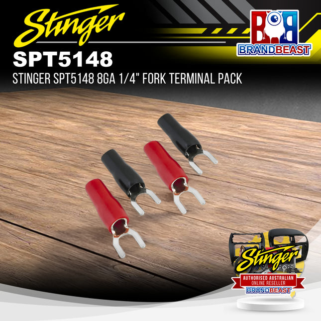Stinger SPT5148 8GA 1/4" Fork Terminal Pack