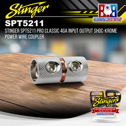 Stinger SPT5211 Pro Classic 4GA Input Output Shoc-Krome Power Wire Coupler
