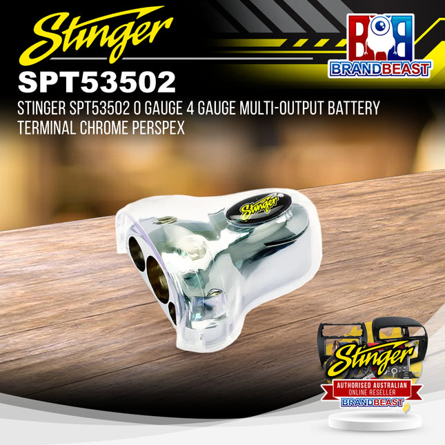 Stinger SPT53502 0 Gauge 4 Gauge Multi-Output Battery Terminal Chrome Perspex