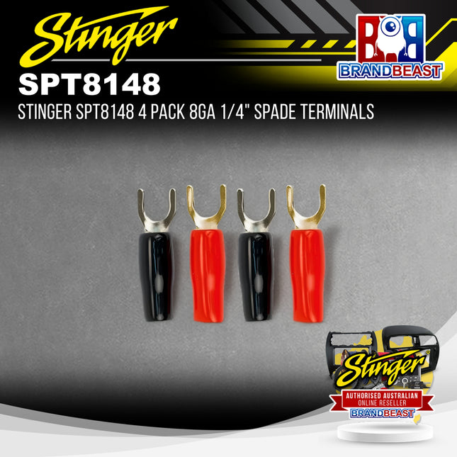Stinger SPT8148 4 Pack 8GA 1/4" Spade Terminals