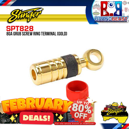 Stinger SPT828 8GA Grub Screw Gold Ring Terminal