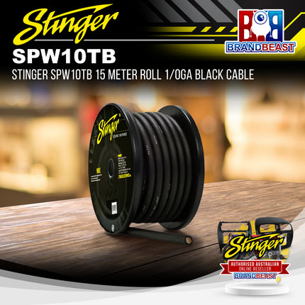 Stinger SPW10TB 15 Meter Roll 1/0GA Black Cable