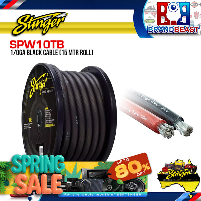 Stinger SPW10TB 15 Meter Roll 1/0GA Black Cable