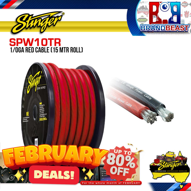 Stinger SPW10TR 15 Meter Roll 1/0GA Red Cable