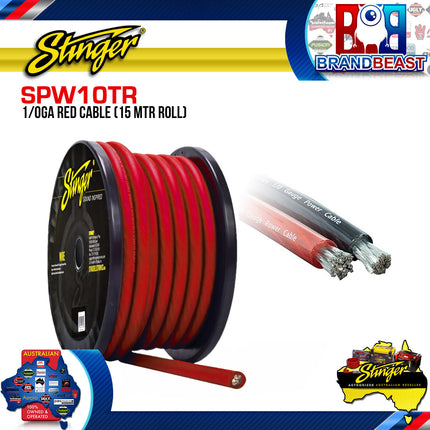Stinger SPW10TR 15 Meter Roll 1/0GA Red Cable