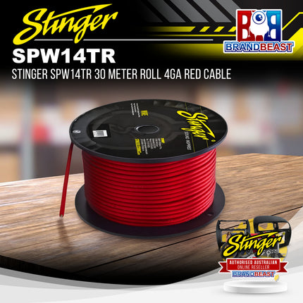 Stinger SPW14TR 30 Meter Roll 4GA Red Cable