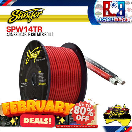 Stinger SPW14TR 30 Meter Roll 4GA Red Cable