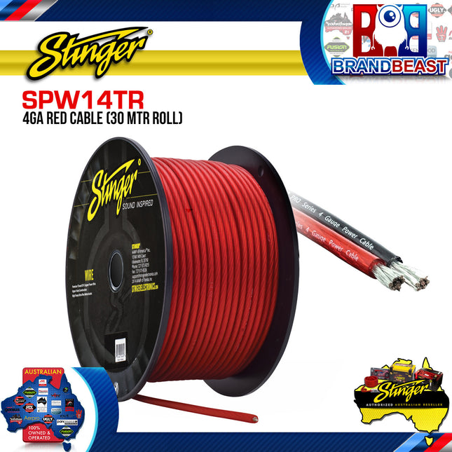 Stinger SPW14TR 30 Meter Roll 4GA Red Cable