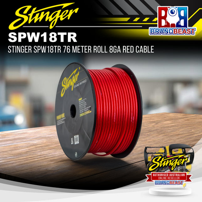 Stinger SPW18TR 76 Meter Roll 8GA Red Cable