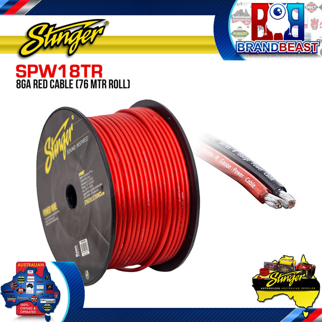 Stinger SPW18TR 76 Meter Roll 8GA Red Cable
