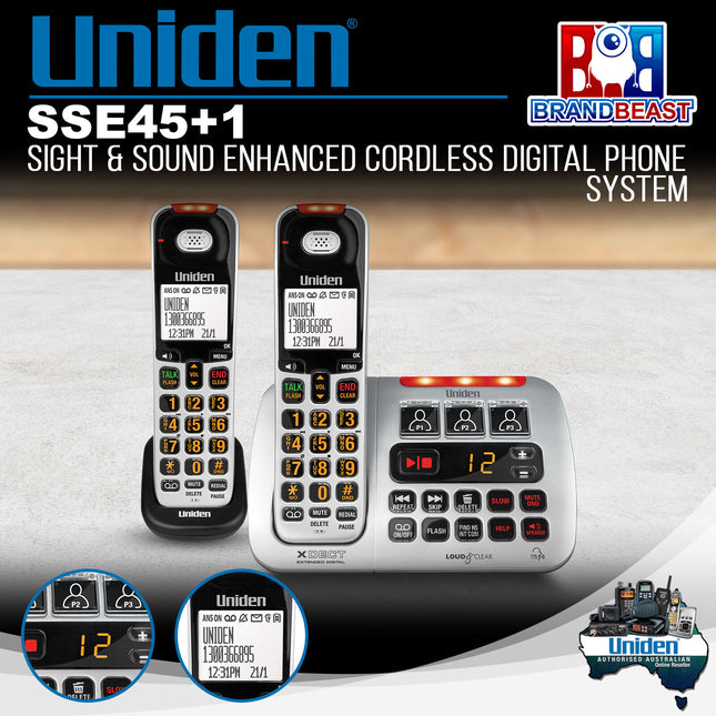 Uniden SSE45+1 Sight & Sound Enhanced Cordless Digital Phone System