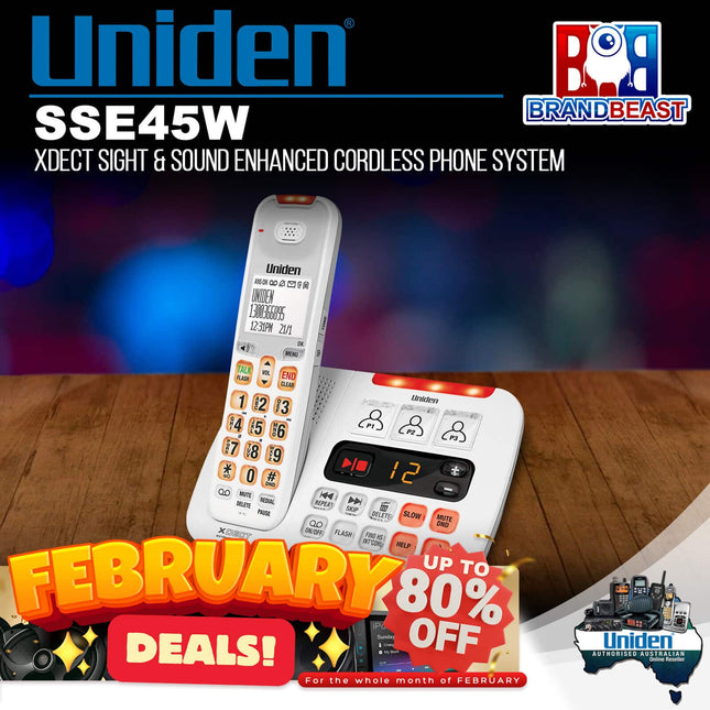 Uniden SSE45W XDECT Sight &amp; Sound Enhanced Cordless Phone System