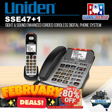 Uniden SS E47 + 1 Sight & Sound Enhanced Corded and Cordless Digital Phone System