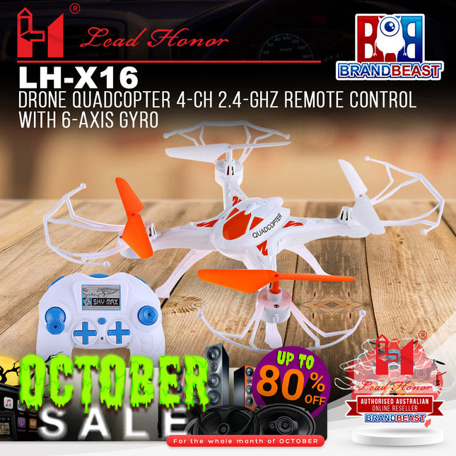 Lead Honor LH-X16 Drone Quadcopter 4-Ch 2.4-Ghz Remote Control With 6-Axis Gyro