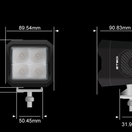 STEDI ST-04-G4-004 G4 Black Ultra Flood Work Light 80° IP68