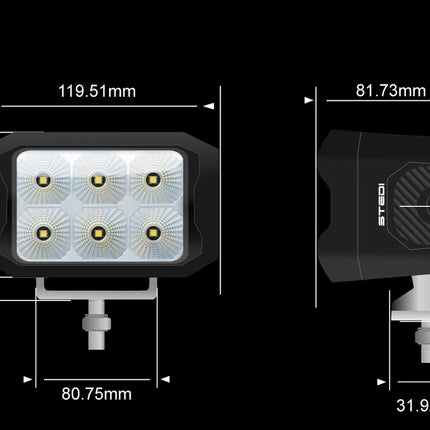 STEDI ST-04-G6-001 G6 Black Flood Work Light 6x CREE XP-L2