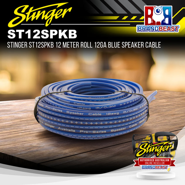 Stinger ST12SPKB 12 Meter Roll 12GA Blue Speaker Cable