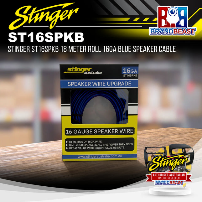 Stinger ST16SPKB 18 Meter Roll 16GA Blue Speaker Cable