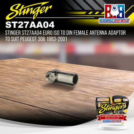 Stinger ST27AA04 Euro ISO To DIN Female Antenna Adaptor For Peugeot 306 93 - 01