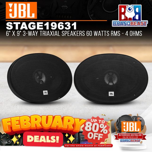 JBL STAGE1 9631 6" x 9" 3-Way Triaxial Speakers 60 Watts RMS - 4 Ohms