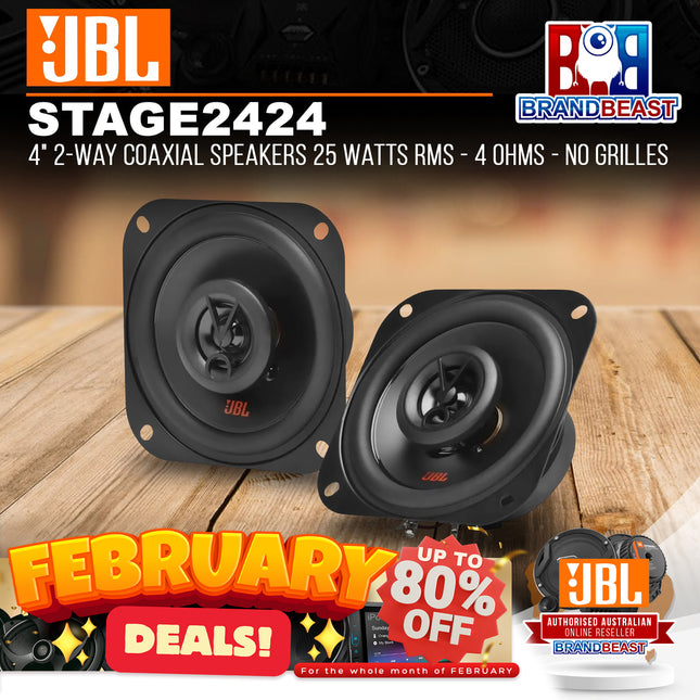 JBL STAGE2 424 4" 150W 2-Way Coaxial Speaker System - Pair