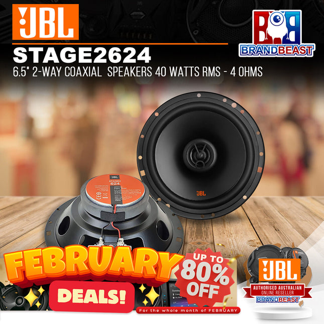 JBL Stage2 624 6.5" 2-Way Coaxial Speakers 40 Watts RMS - 4 Ohms