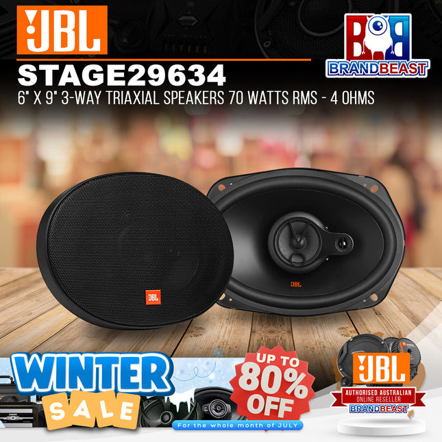 JBL Stage2 9634 6" x 9" 3-Way Triaxial Speakers 70 Watts RMS - 4 Ohms