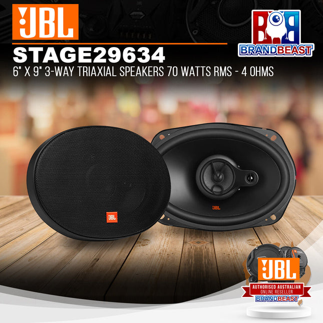 JBL Stage2 9634 6" x 9" 3-Way Triaxial Speakers 70 Watts RMS - 4 Ohms