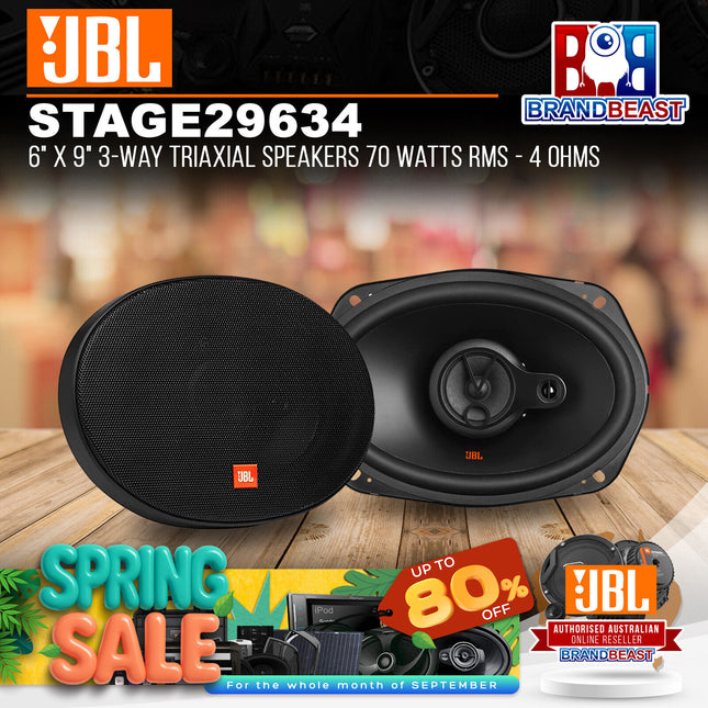 JBL Stage2 9634 6" x 9" 3-Way Triaxial Speakers 70 Watts RMS - 4 Ohms