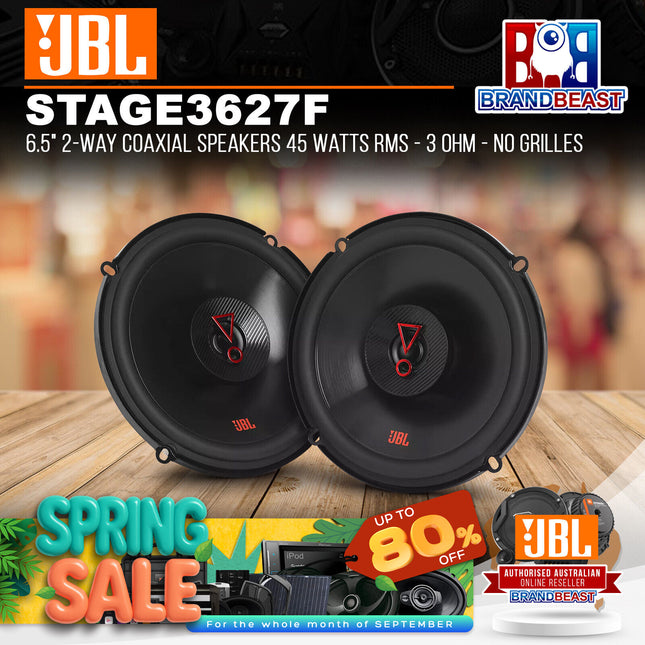 JBL Stage3 627F 6.5" 2-Way Coaxial Speakers 45 Watts RMS - 3 Ohm - No Grilles
