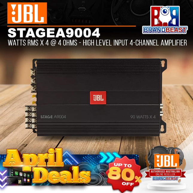 JBL Stage A9004 90 Watts RMS X 4 @ 4 Ohms - High Level Input 4-Channel Amplifier
