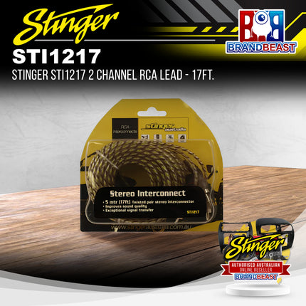 Stinger STI1217 2 Channel RCA Lead - 17Ft.